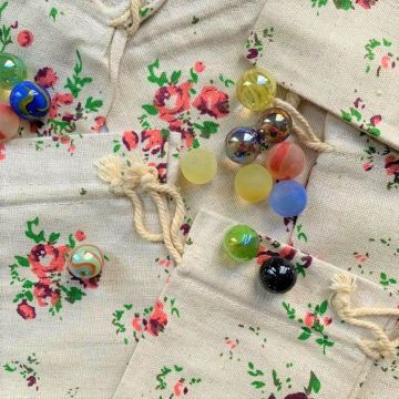Sac de billes avec 50 billes - Fleurs