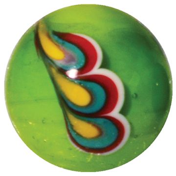 Plume de paon - vert 22mm