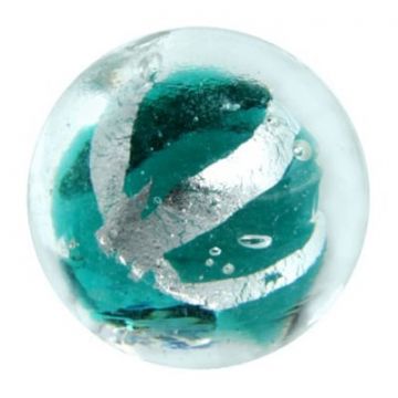 Ruban argenté - bleu-vert 16mm
