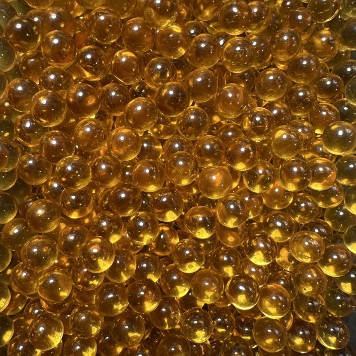 Ambre 8mm : petites billes en verre ambré translucide