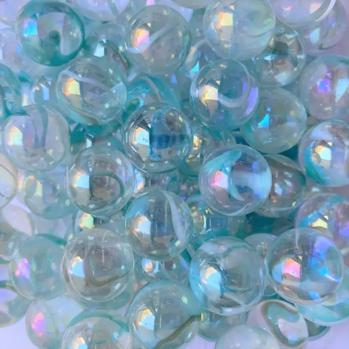 FAIRY TAIL & GLITZER FEE Lot De 100 Billes En Verre 16mm - Mélange Multicolore Bleu Pour Jeux Et Décoration