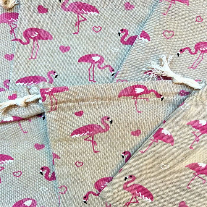 Sac de billes - Flamant rose (14x16cm)
