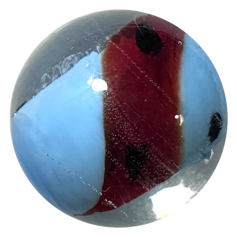 Yin Yang - bleu clair-rouge 16mm