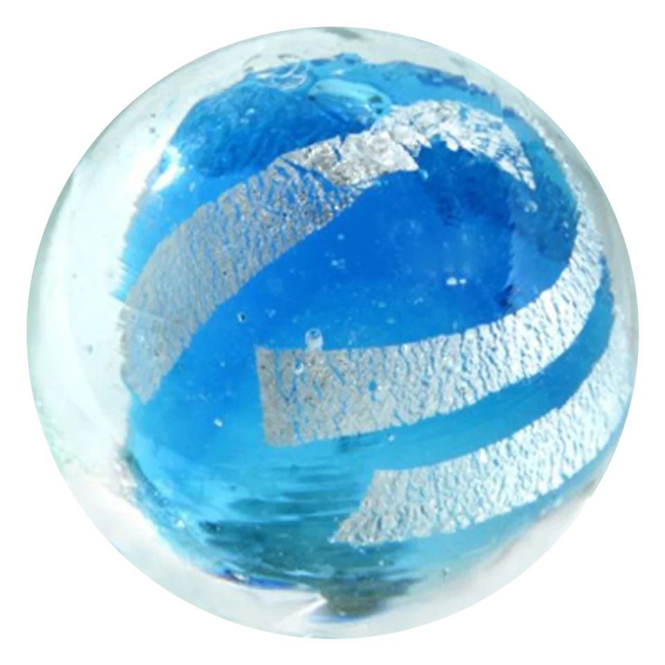 Ruban argenté - bleu 16mm